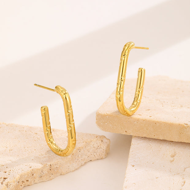 Sphere&Style Pretty Golden Textured Open Hoops