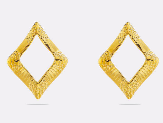 Sphere&Style Textured Open Square Hoops Earrings