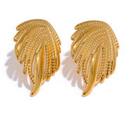 Sphere&Style Sculpted Leaf Stud Earrings