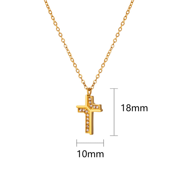 Sphere&Style Diamond Cross Pendant Necklace