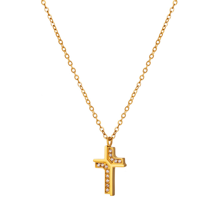 Sphere&Style Diamond Cross Pendant Necklace