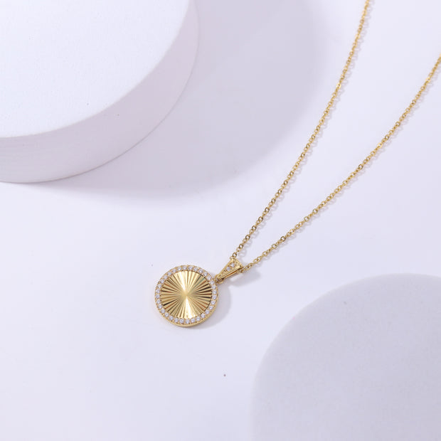 Chic Diamond-Frame Pendant Necklace