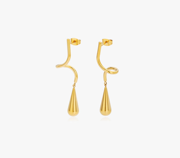 Chic Women's Drop Wavy Earrings