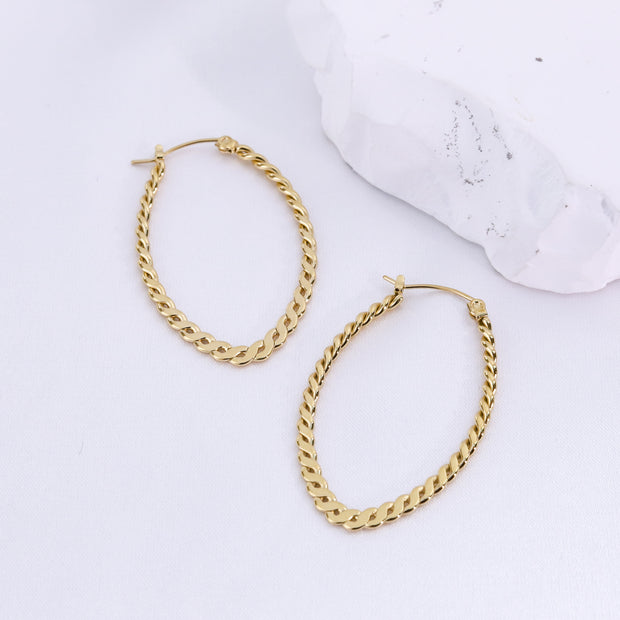 Sphere&Style Braided Oval Hoops Earrings