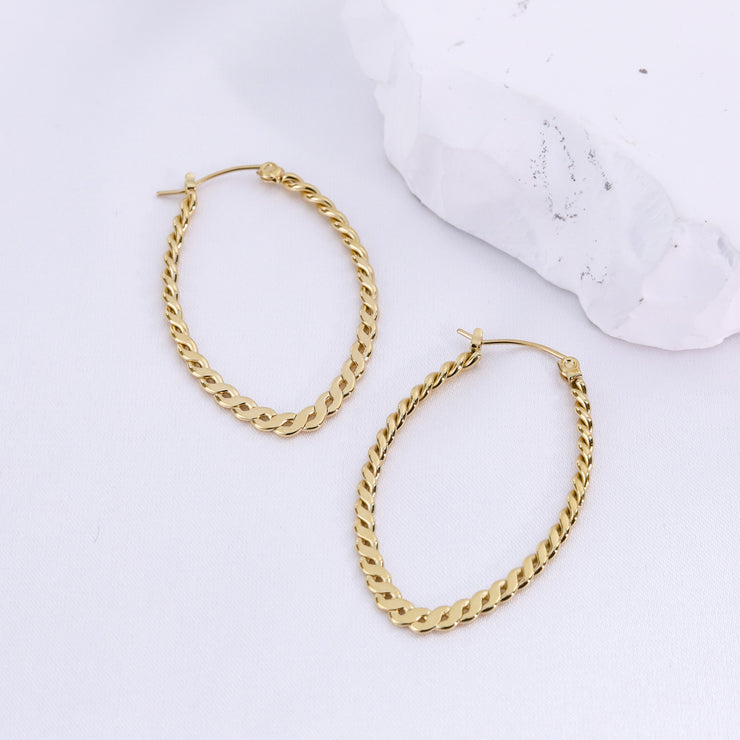 Sphere&Style Braided Oval Hoops Earrings