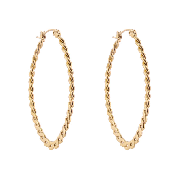 Sphere&Style Braided Oval Hoops Earrings