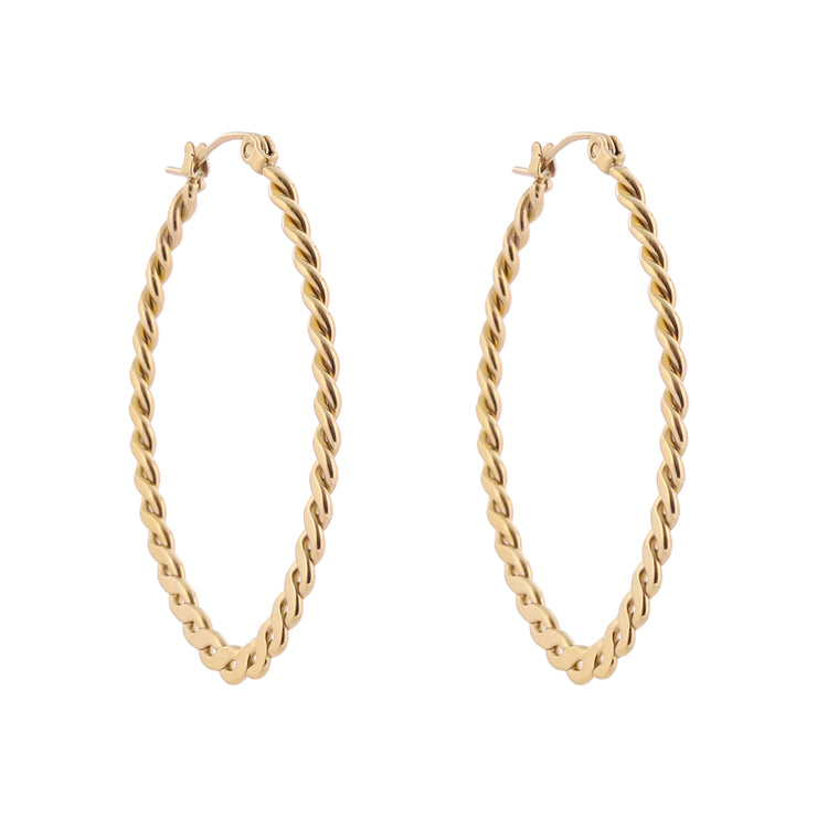 Sphere&Style Braided Oval Hoops Earrings