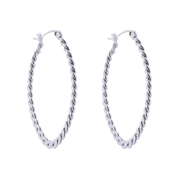 Sphere&Style Braided Oval Hoops Earrings