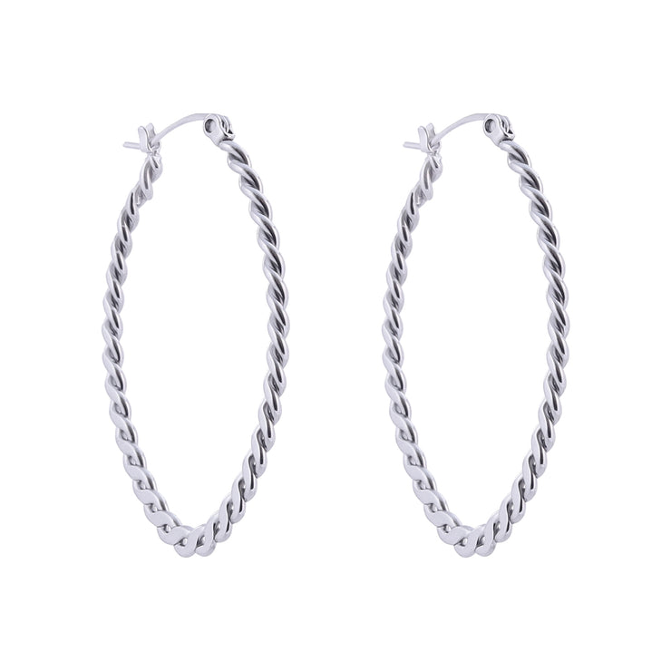 Sphere&Style Braided Oval Hoops Earrings