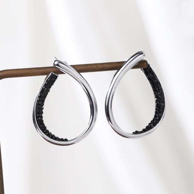 Sphere&Style Pave Diamond Hoops Earrings