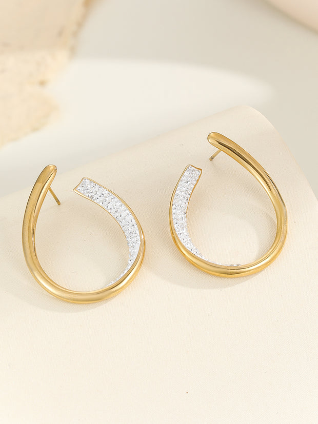 Sphere&Style Pave Diamond Hoops Earrings
