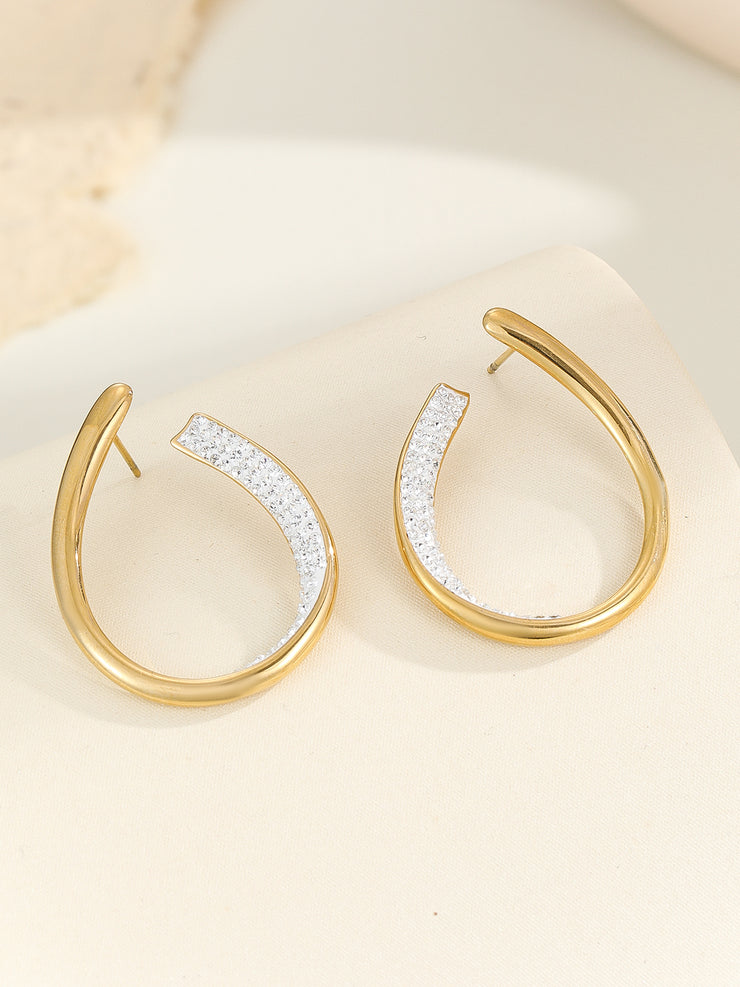 Sphere&Style Pave Diamond Hoops Earrings