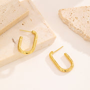 Sphere&Style Pretty Golden Textured Open Hoops