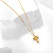 Sphere&Style Diamond Cross Pendant Necklace