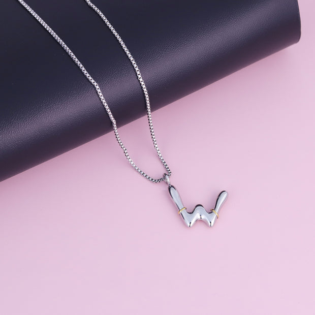 Sphere&Style Two Tone Alphabet Necklace