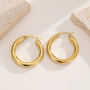 Sphere&Style 18K Gold Plated Golden & Silver Round Hoops