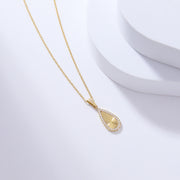 Chic Diamond-Frame Pendant Necklace