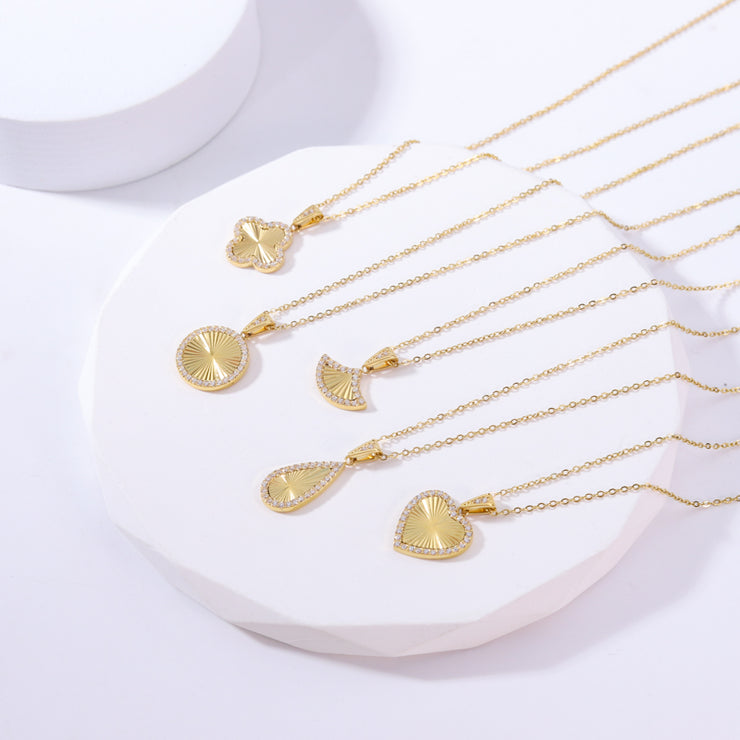 Chic Diamond-Frame Pendant Necklace