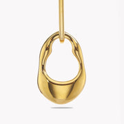 Linked Golden Curved Oval Hoops