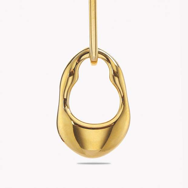 Linked Golden Curved Oval Hoops