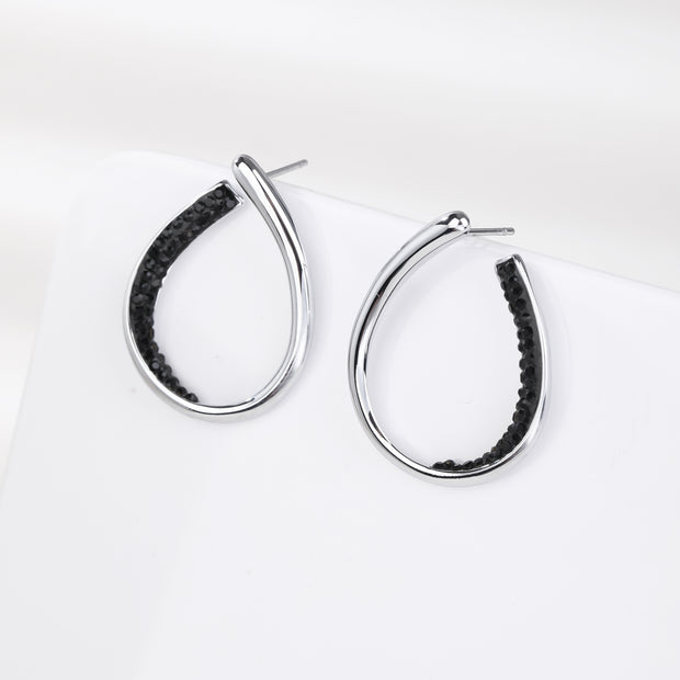 Sphere&Style Pave Diamond Hoops Earrings