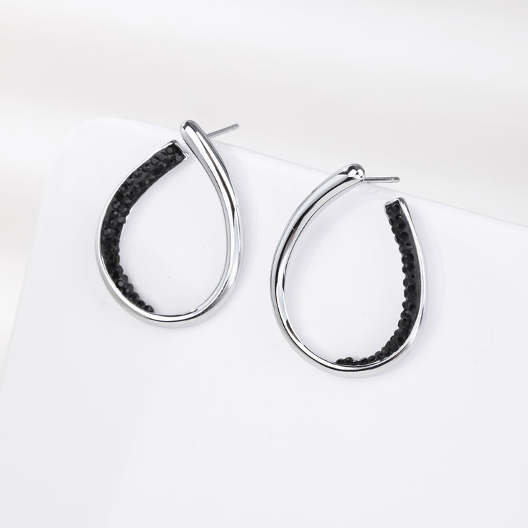 Sphere&Style Pave Diamond Hoops Earrings