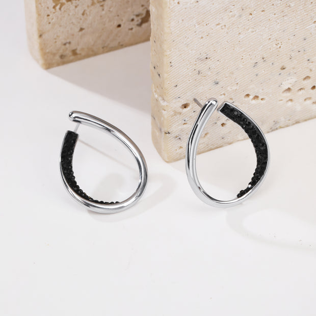 Sphere&Style Pave Diamond Hoops Earrings