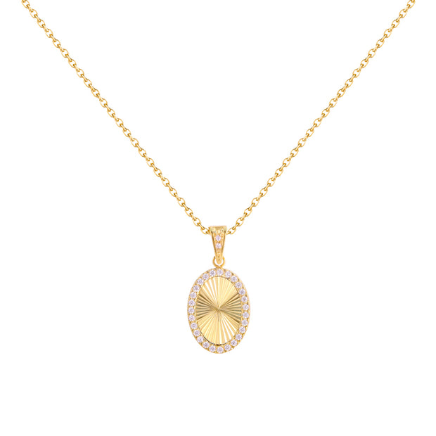 Chic Diamond-Frame Pendant Necklace