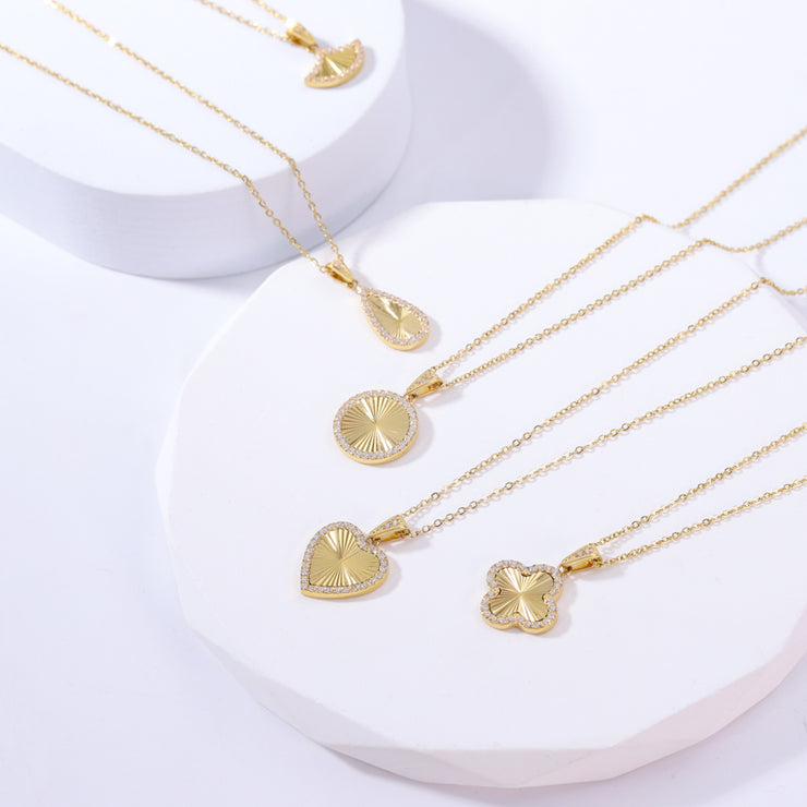 Chic Diamond-Frame Pendant Necklace