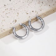 Sphere&Style 18K Gold Plated Golden & Silver Round Hoops