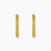 Thick Golden Hoops Open Rectangular Shape