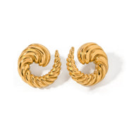Bold Spiral Horn Shape Earrings