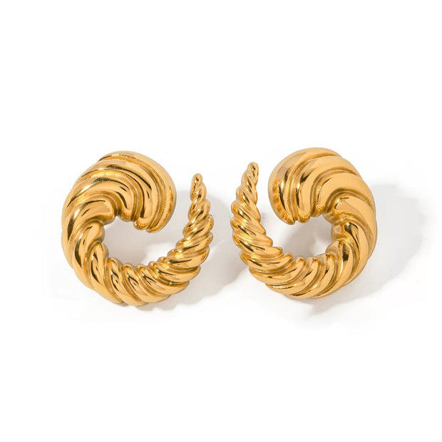 Bold Spiral Horn Shape Earrings