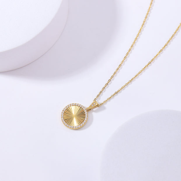 Chic Diamond-Frame Pendant Necklace