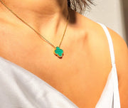 Stylish Clover Leaf Pendant Necklace Stainless Steel 18k Gold Plated