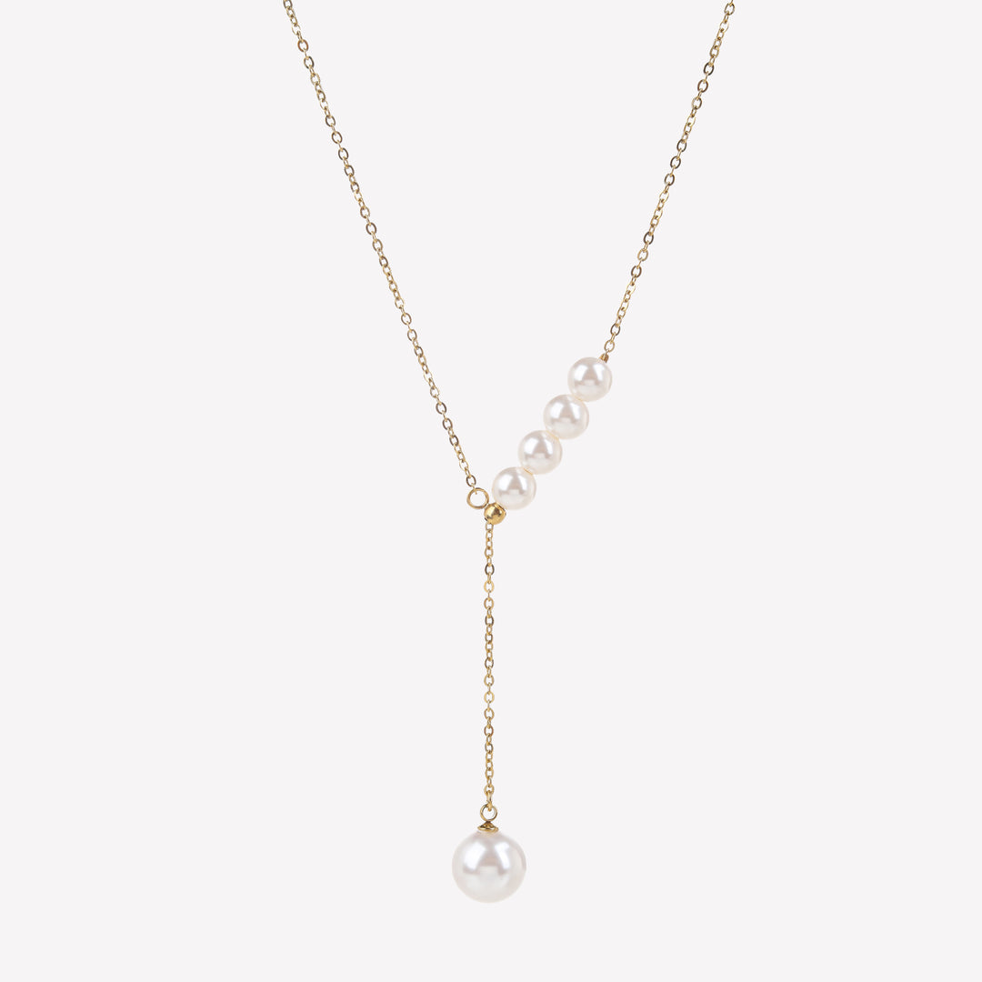 ★PEARLY MORE★ ball point drop necklace Pearl Ball Drop Necklace | 14k Gold | EF Collection — EF