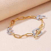 Sphere&Style Two Tones Chic Chain Bracelet With Letters