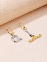 Sphere&Style Town Tone Initial Letters Earrings T-Q