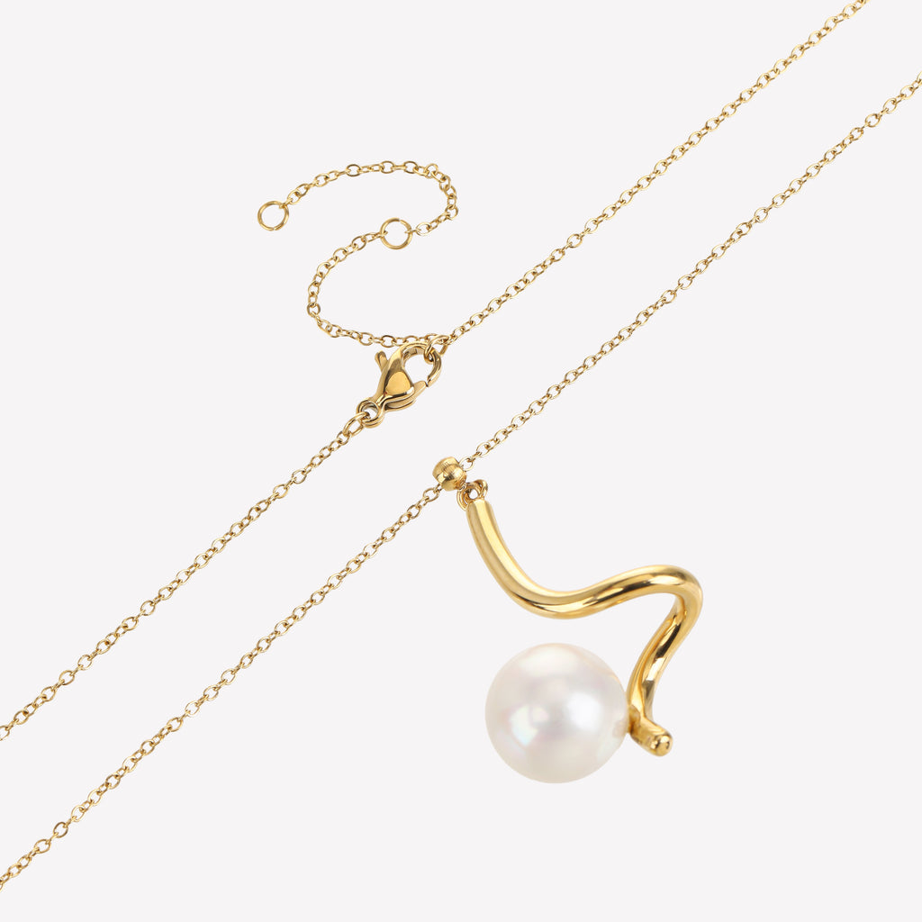 ★PEARLY MORE★ Drop Pearl Long Slide Ball Necklace 18-4-95mm-cultured-freshwater-