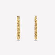 Pretty Golden Textured Rectangular Hoops