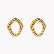 Sphere&Style Irregular Oval Wavy Studs Earrings