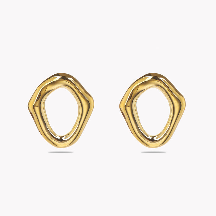 Sphere&Style Irregular Oval Wavy Studs Earrings