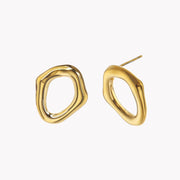 Sphere&Style Irregular Oval Wavy Studs Earrings