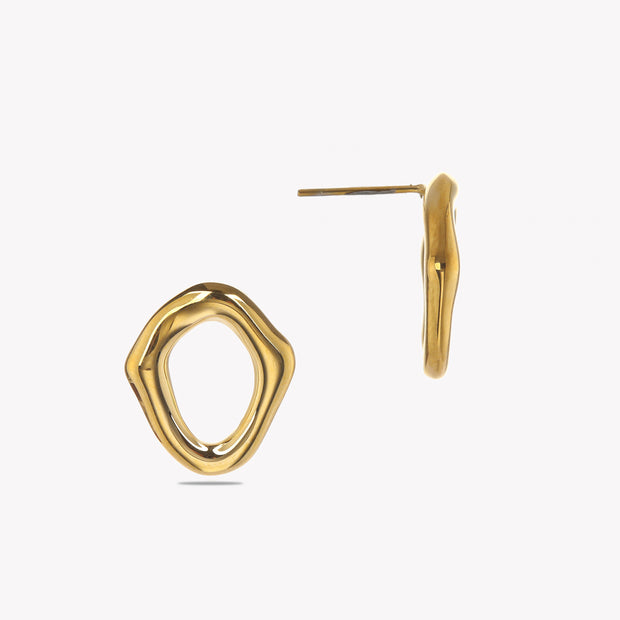 Sphere&Style Irregular Oval Wavy Studs Earrings