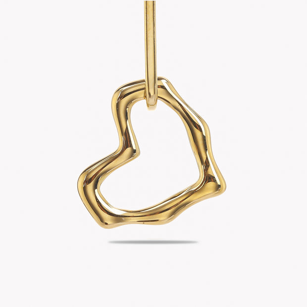 Sphere&Style Wavy Drop Heart Earrings