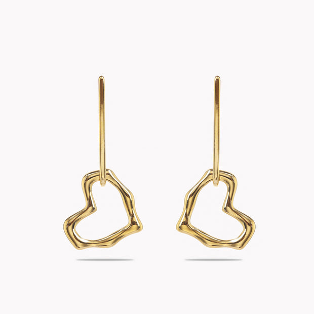 Sphere&Style Wavy Drop Heart Earrings