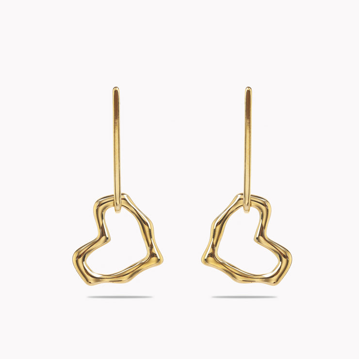 Sphere&Style Wavy Drop Heart Earrings