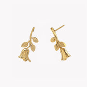 Sphere&Style Vintage Textured Drop Rose Earrings