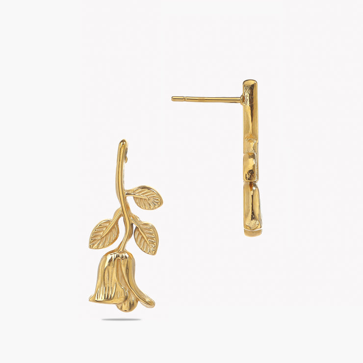 Sphere&Style Vintage Textured Drop Rose Earrings