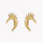 Sphere&Style Golden Feather Studs Earrings